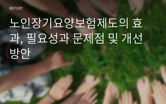 노인장기요양보험제도의 효과, 필요성과 문제점 및 개선방안