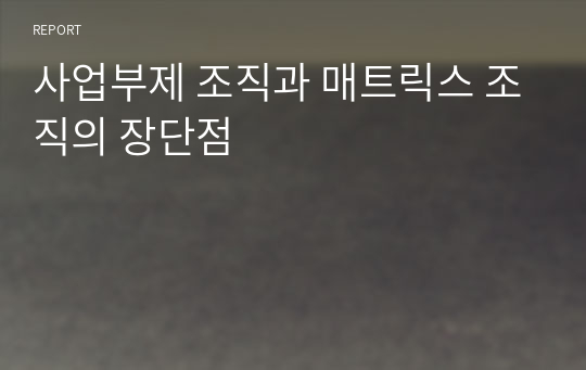 사업부제 조직과 매트릭스 조직의 장단점