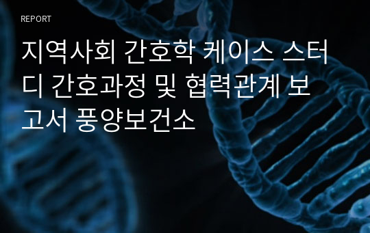 [A+]지역사회 간호학 케이스 스터디 간호과정 및 협력관계 보고서 풍양보건소