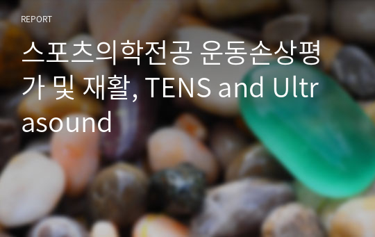 스포츠의학전공 운동손상평가 및 재활, TENS and Ultrasound