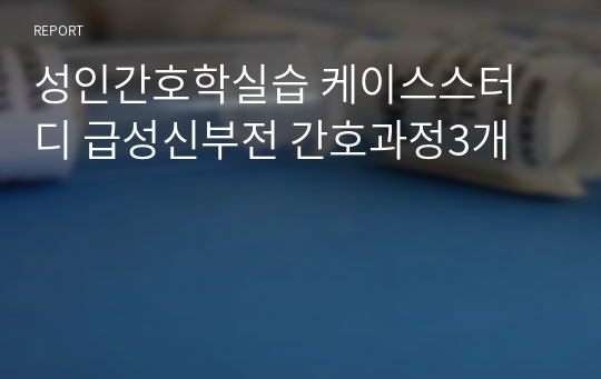 성인간호학실습 케이스스터디 급성신부전 간호과정3개