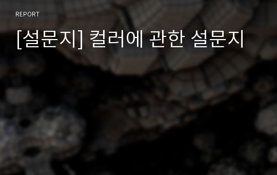 [설문지] 컬러에 관한 설문지