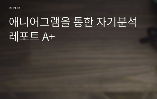 애니어그램을 통한 자기분석 레포트 A+