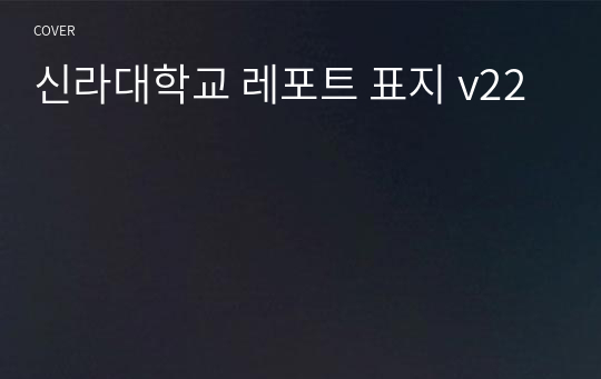 신라대학교 레포트 표지 v22