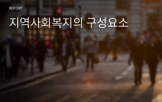 지역사회복지의 구성요소