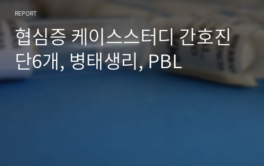 협심증 케이스스터디 간호진단6개, 병태생리, PBL