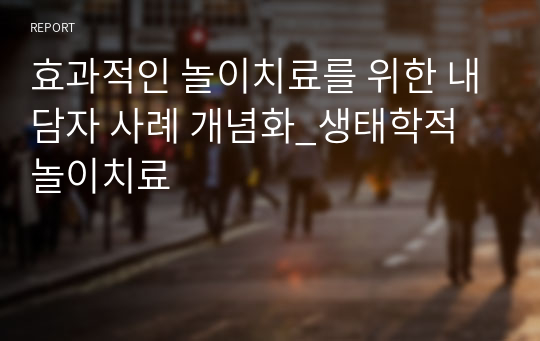 효과적인 놀이치료를 위한 내담자 사례 개념화_생태학적 놀이치료