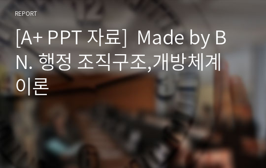 [A+ PPT 자료]  Made by BN. 행정 조직구조,개방체계 이론