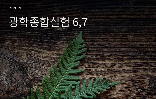 광학종합실험 6,7