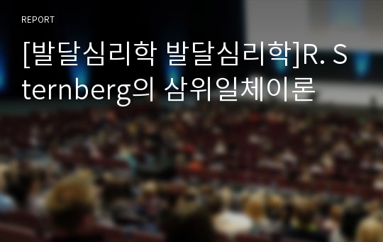 [발달심리학 발달심리학]R. Sternberg의 삼위일체이론