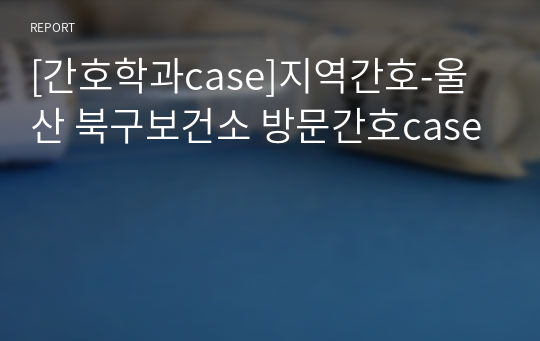 [간호학과case]지역간호-울산 북구보건소 방문간호case