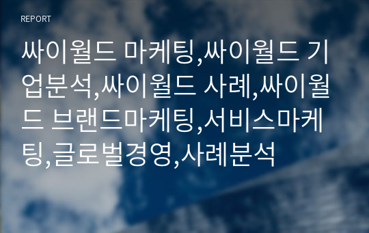 싸이월드 마케팅,싸이월드 기업분석,싸이월드 사례,싸이월드 브랜드마케팅,서비스마케팅,글로벌경영,사례분석