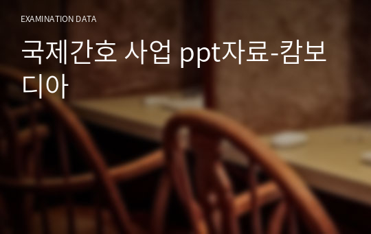 국제간호 사업 ppt자료-캄보디아