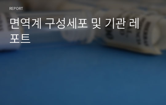 면역계 구성세포 및 기관 레포트