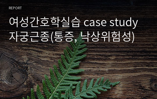 여성간호학실습 case study 자궁근종(통증, 낙상위험성)