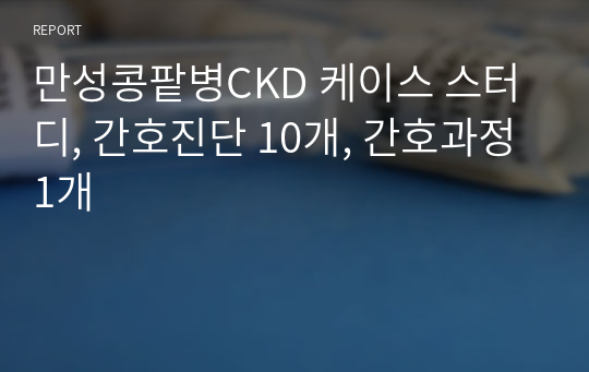 만성콩팥병CKD 케이스 스터디, 간호진단 10개, 간호과정 1개