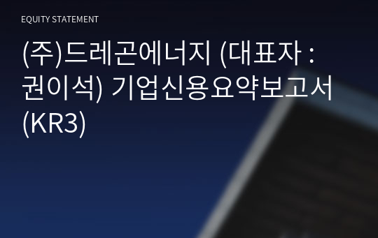 (주)드레곤에너지 기업신용요약보고서 (KR3)