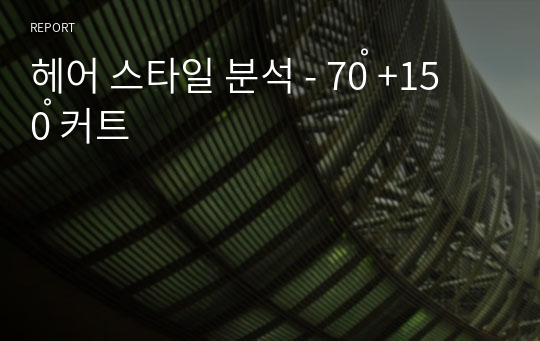 헤어 스타일 분석 - 70도 +150도 커트