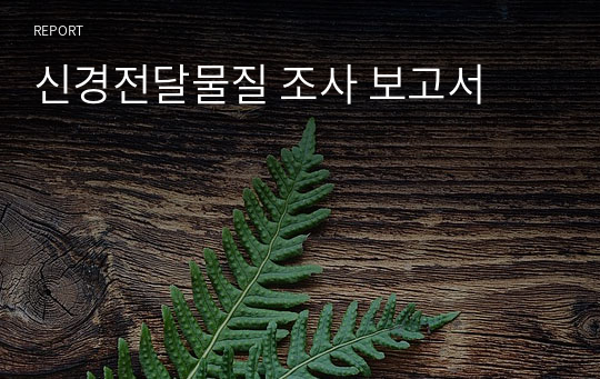 신경전달물질 조사 보고서