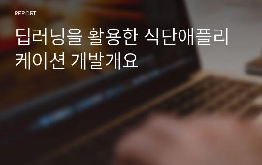 딥러닝을 활용한 식단애플리케이션 개발개요