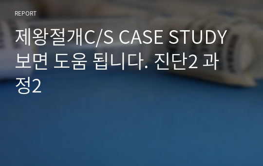 제왕절개C/S CASE STUDY 보면 도움 됩니다. 진단2 과정2