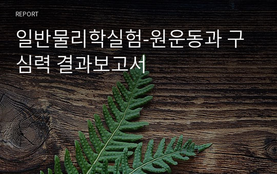 일반물리학실험-원운동과 구심력 결과보고서