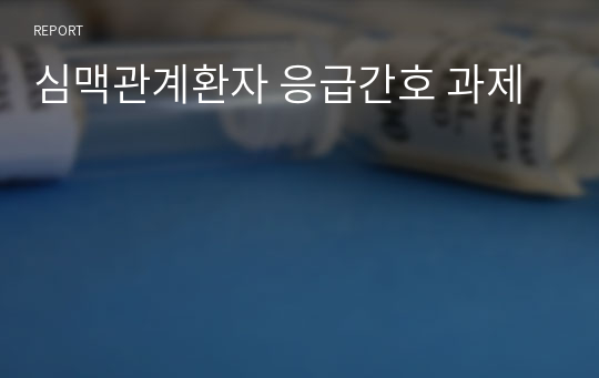 심맥관계환자 응급간호 과제