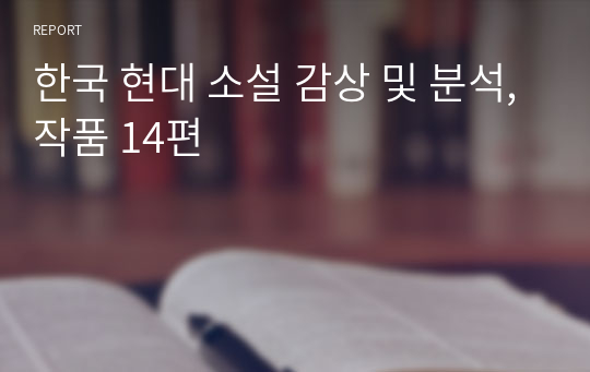한국 현대 소설 감상 및 분석,작품 14편