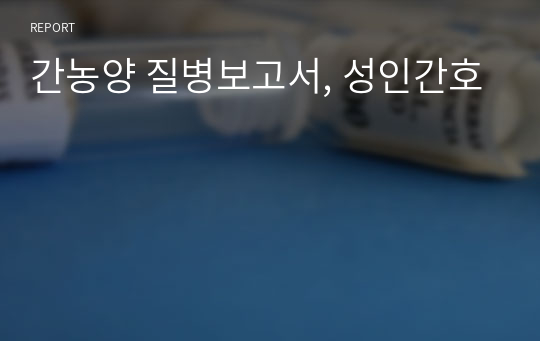 간농양 질병보고서, 성인간호