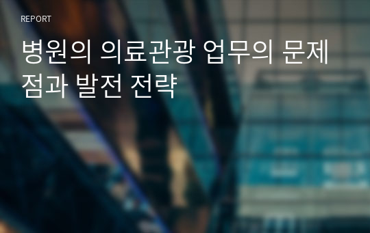 병원의 의료관광 업무의 문제점과 발전 전략