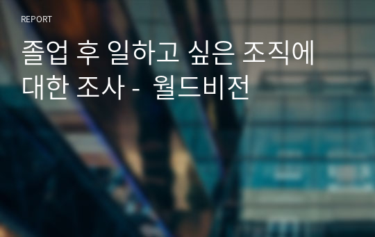 졸업 후 일하고 싶은 조직에 대한 조사 -  월드비전