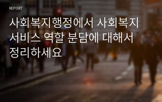 사회복지행정에서 사회복지서비스 역할 분담에 대해서 정리하세요