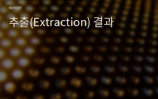 추출(Extraction) 결과