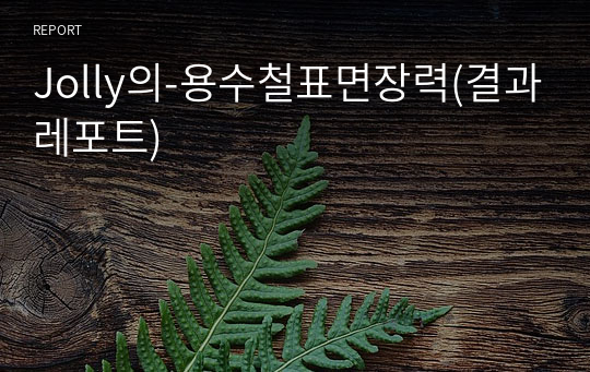 Jolly의-용수철표면장력(결과레포트)