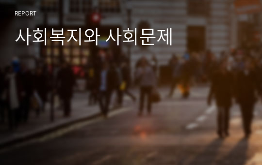 사회복지와 사회문제