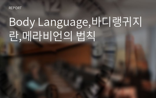 Body Language,바디랭귀지란,메라비언의 법칙