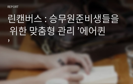 린캔버스 : 승무원준비생들을 위한 맞춤형 관리 ’에어퀸’