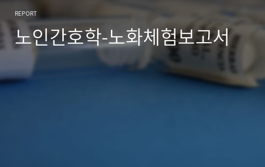 노인간호학-노화체험보고서