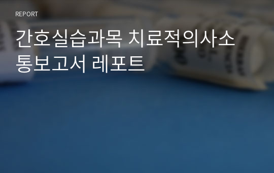 간호실습과목 치료적의사소통보고서 레포트