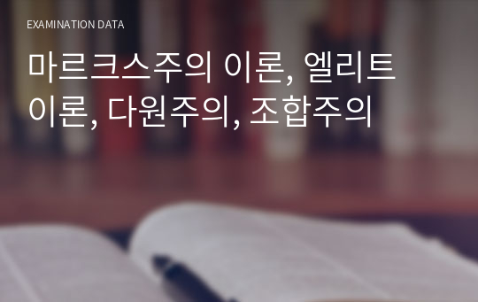 마르크스주의 이론, 엘리트 이론, 다원주의, 조합주의