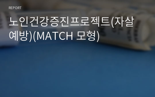 노인건강증진프로젝트(자살예방)(MATCH 모형)