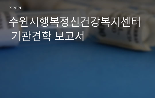 수원시행복정신건강복지센터 기관견학 보고서