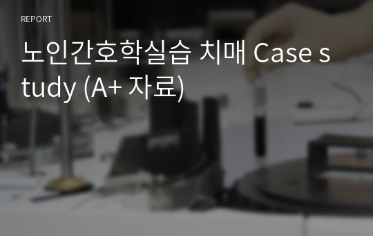 노인간호학실습 치매 Case study (A+ 자료)