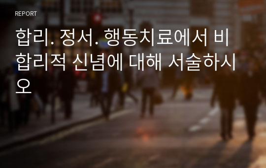 합리. 정서. 행동치료에서 비합리적 신념에 대해 서술하시오