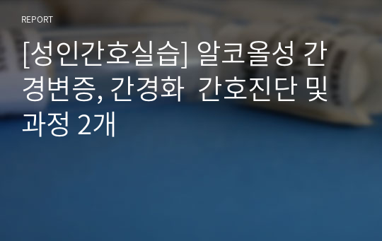 [성인간호실습] 알코올성 간경변증, 간경화  간호진단 및 과정 2개