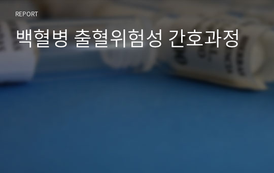 백혈병 출혈위험성 간호과정