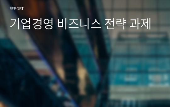 기업경영 비즈니스 전략 과제