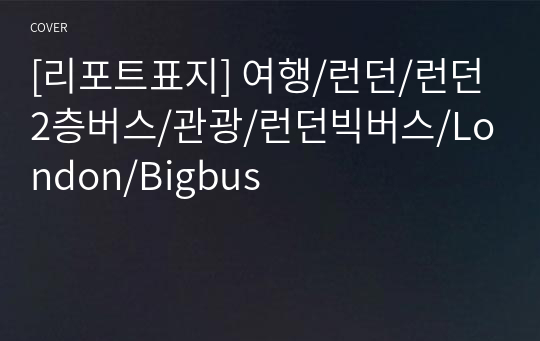 [리포트표지] 여행/런던/런던2층버스/관광/런던빅버스/London/Bigbus