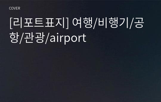 [리포트표지] 여행/비행기/공항/관광/airport