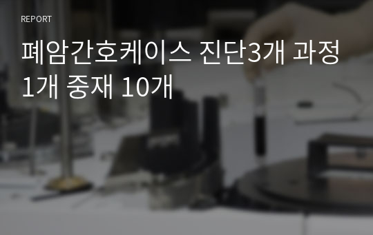 폐암간호케이스 진단3개 과정1개 중재 10개